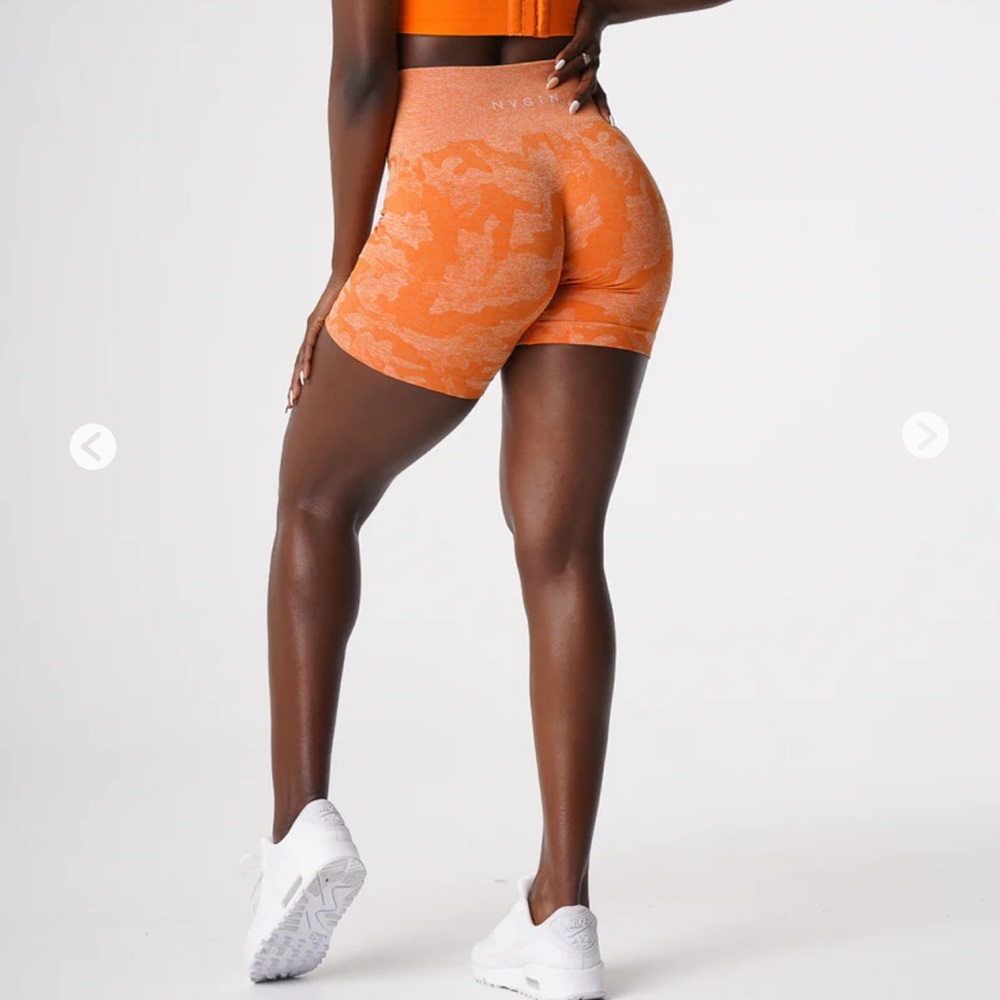 NVGTN Burnt Orange Camo Seamless Shorts SIZE Medium